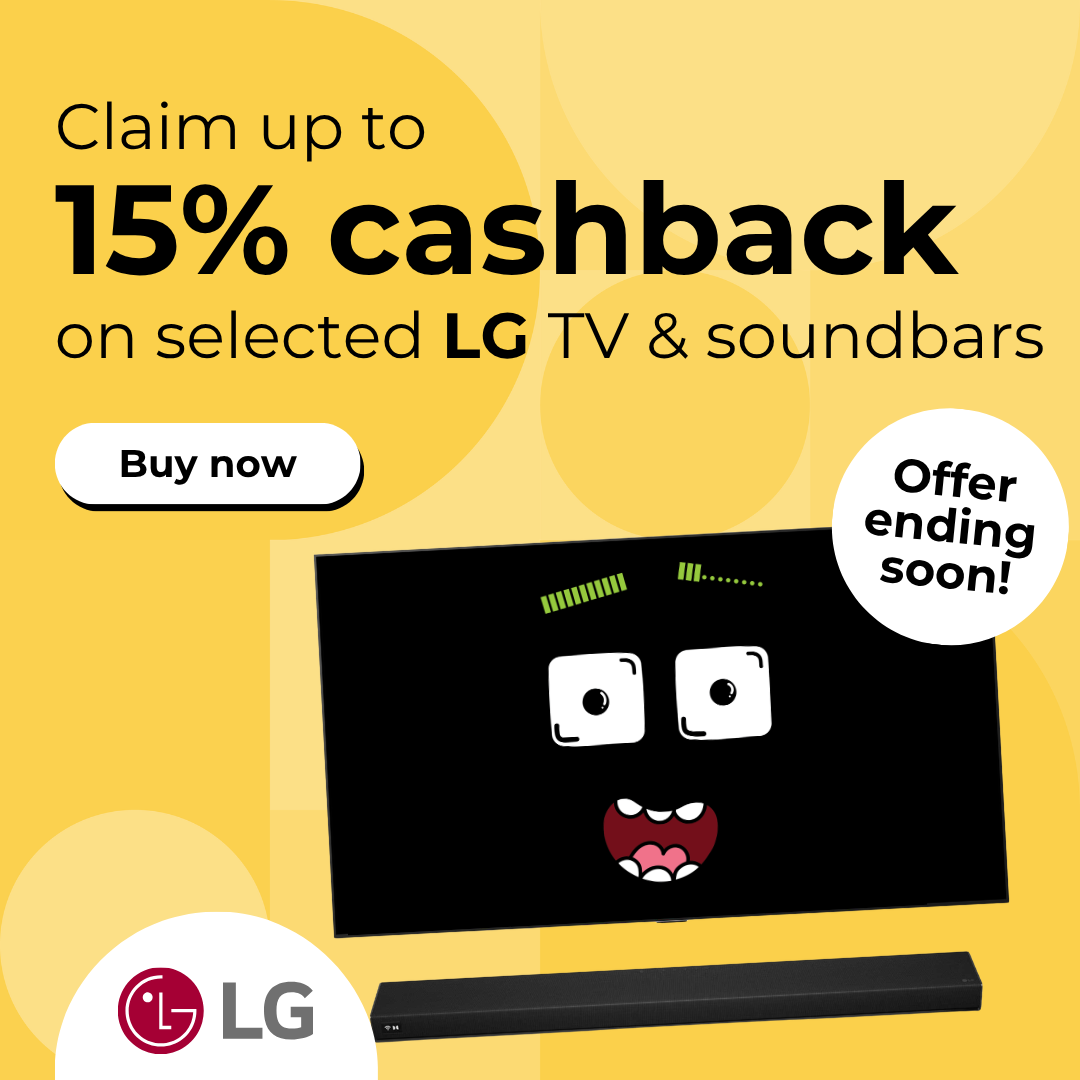 Claim up to 15% cashback on selected LG TVs
